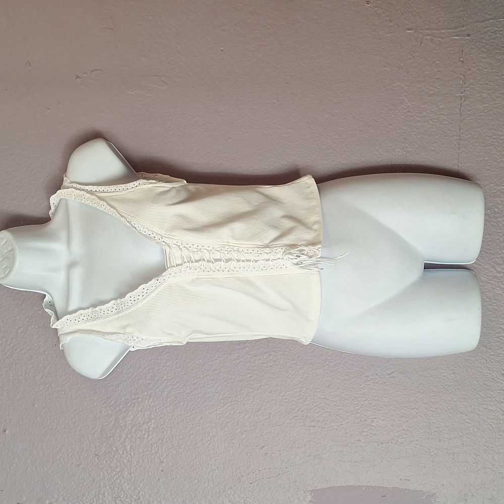 Iris Cream and Purple Accent Top